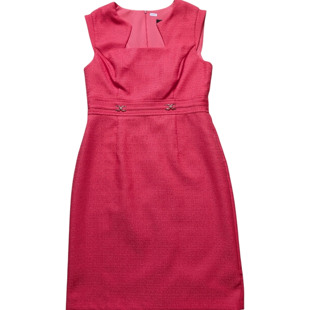 Connected Apparel Fuchsia Midi Dress
